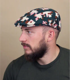 Kangol 504 Pixelated Plaid Pine Cream