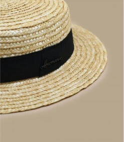 Boater Natural -Chapeaux À La Mode boater naturalcanotier20paille20galon20noir
