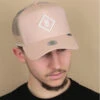 Casquette Trucker HFT Fine Herringbone Rose -Chapeaux À La Mode casquette trucker hft fine herringbone rose