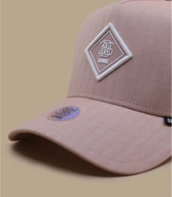Casquette Trucker HFT Fine Herringbone Rose -Chapeaux À La Mode casquette trucker hft fine herringbone rose 2