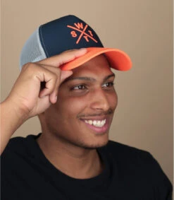 WATTS Cassquette Tribe Bleu Marine Orange Fluo