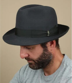 Borsalino Chapeau Feutre Lapin Marengo Gris