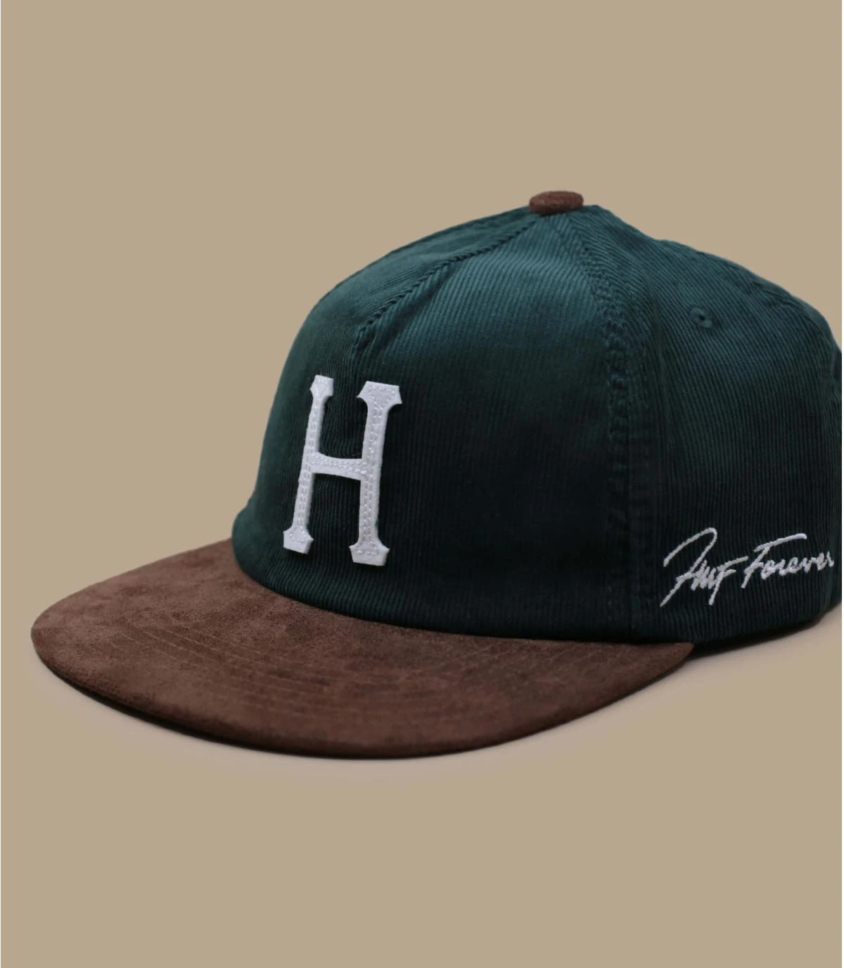 HUF Corduroy Classic H Strapback Forest Green 5 HUF Corduroy Classic H Strapback Forest Green – Image 3