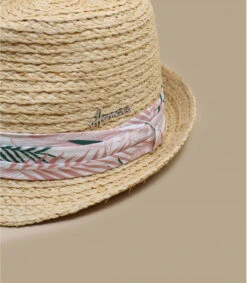 California Pink -Chapeaux À La Mode don sato pinktrilby20paille20ruban20feuilles