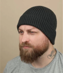 Engineered Knit Ribbed Beanie Graphite Grey