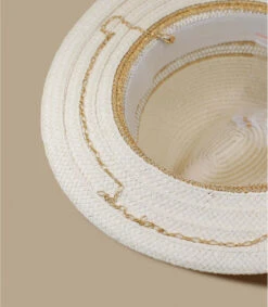Seeberger Fedora Shiny Insert Linen Gold -Chapeaux À La Mode fedora shiny insert linen gold 3