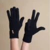 Barts Fine Knitted Gloves Black