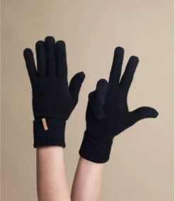 Barts Fine Knitted Gloves Black