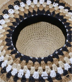 Seeberger Floppy Multicolor Linen White Black -Chapeaux À La Mode floppy multicolor linen white black 4