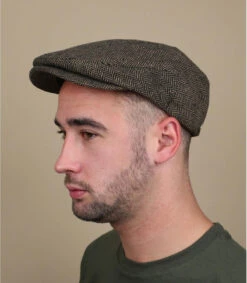 Brixton Hooligan Brown Kaki Herringbone