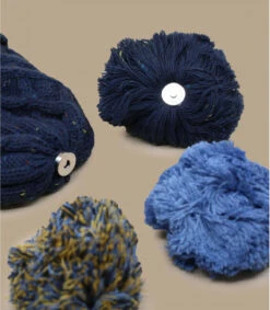 Cabaïa Jus De Pomme Kids Navy -Chapeaux À La Mode jus de pomme kids navyCabaia20bonnet20enfant20bleu20pompons