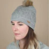 Barts Marceline Beanie Heather Grey -Chapeaux À La Mode marceline beanie heather greybonnet20pompon20fourrure20gris20chin20Marceline20Beanie20heather20grey