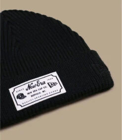 NEW ERA NE Patch Short Cuff Beanie Black -Chapeaux À La Mode ne patch short cuff beanie black 2