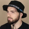 Organic Strap Bucket Jet Black -Chapeaux À La Mode organic strap bucket jet black