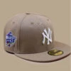 NEW ERA Side Patch 5950 NY Yankees Camel Pink -Chapeaux À La Mode side patch 5950 ny yankees camel pink