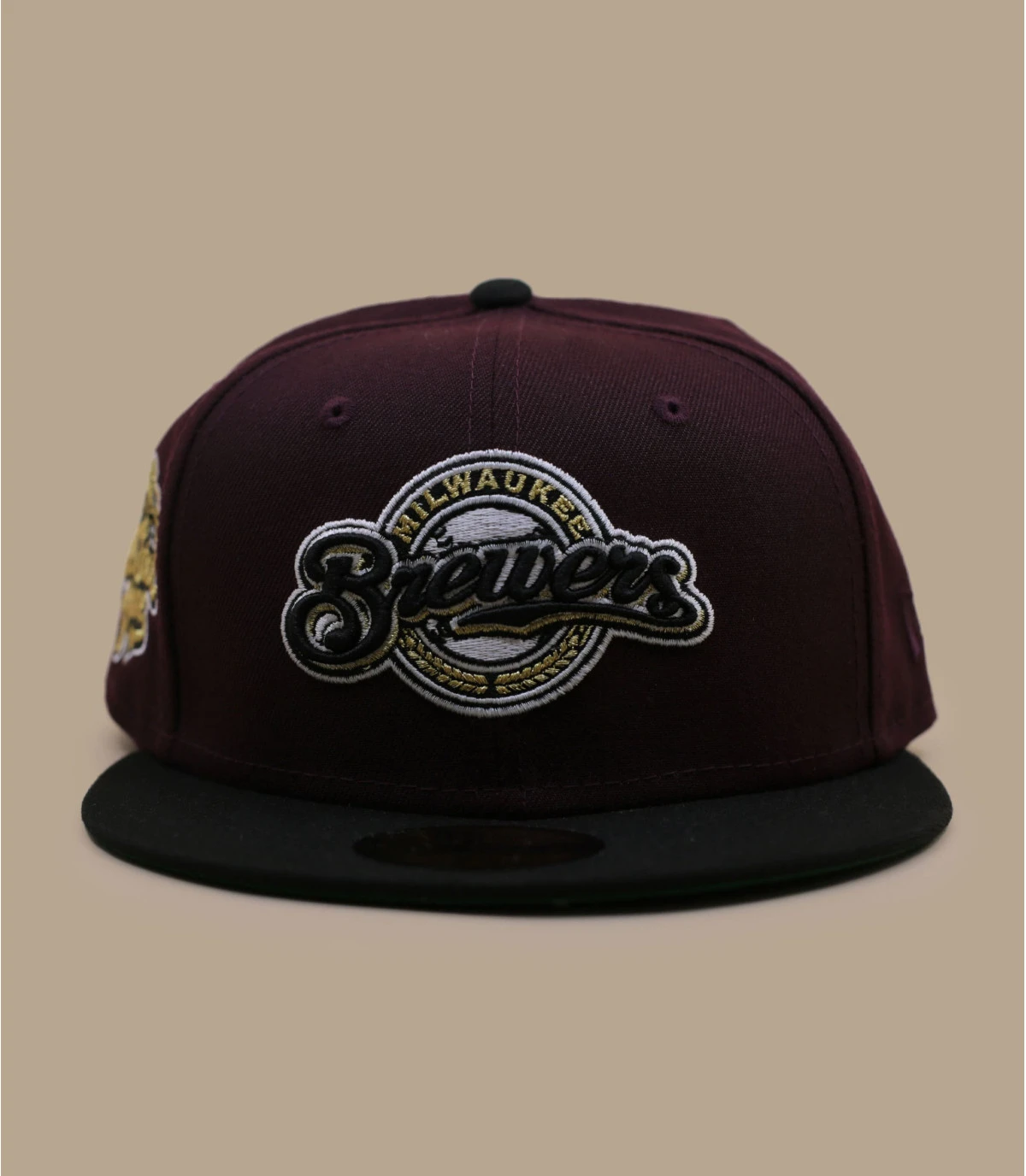 NEW ERA Side Patch 59Fifty Milwaukee Brewers Marron Black 4 NEW ERA Side Patch 59Fifty Milwaukee Brewers Marron Black – Image 2