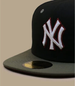 NEW ERA Side Patch 59Fifty New York Yankees Black New Olive -Chapeaux À La Mode side patch 59fifty new york yankees black new olive 2