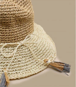 Stella Beige -Chapeaux À La Mode stella beigecapeline20paille20multicolore