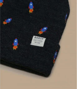 Barts Vinson Beanie Kids Dark Heather -Chapeaux À La Mode vinson beanie kids dark heatherbonnet20enfant20noir20brode